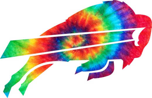 Buffalo Bills rainbow spiral tie-dye logo vinyl decal